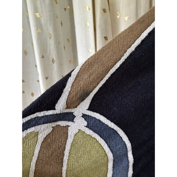 Water Lily 100% Cotton Batik Dye Inspired Geometric Side Pockets Tunic Blouse S - Picture 6 of 7